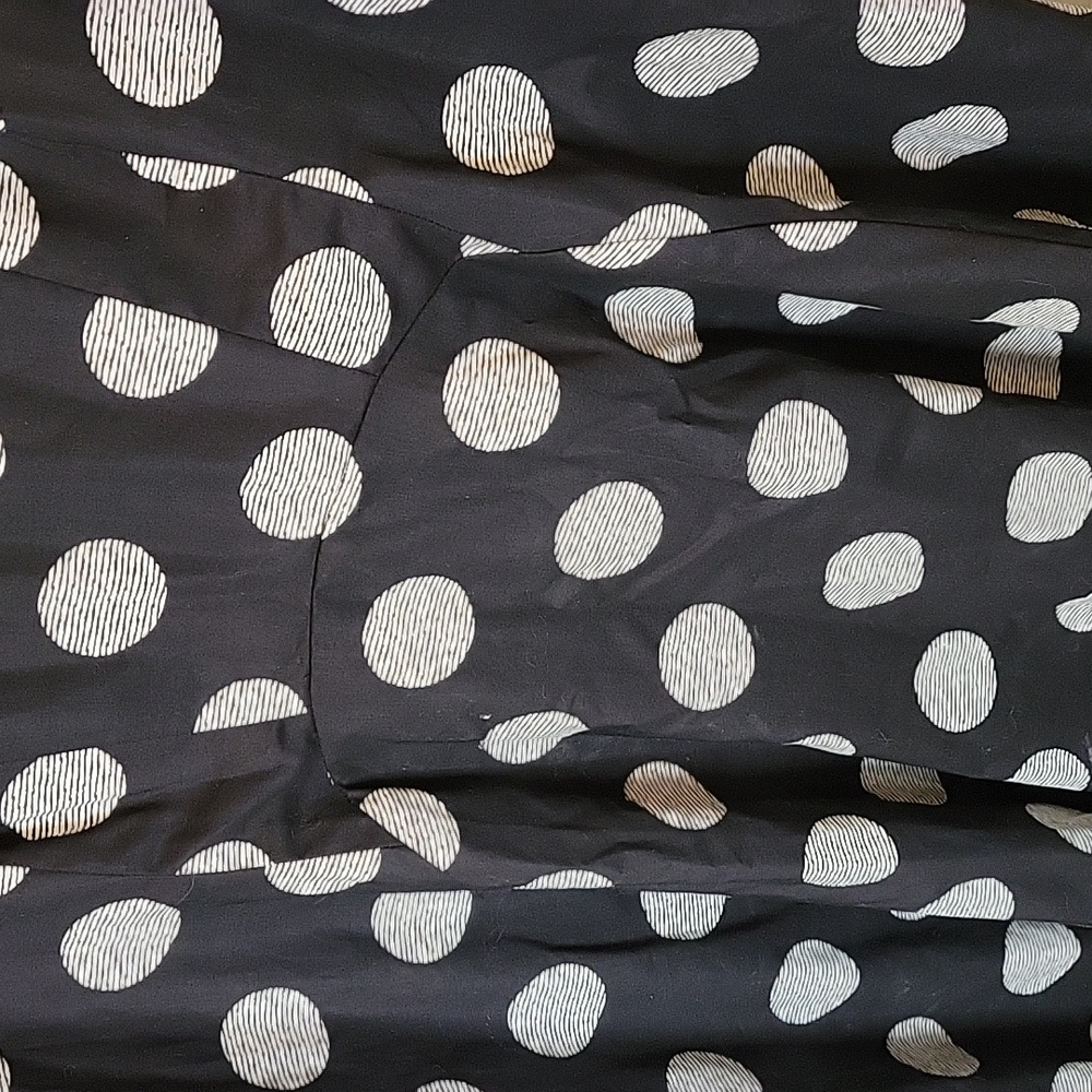 Nine West Black Dress 10 White Polka Dots - Picture 2 of 4